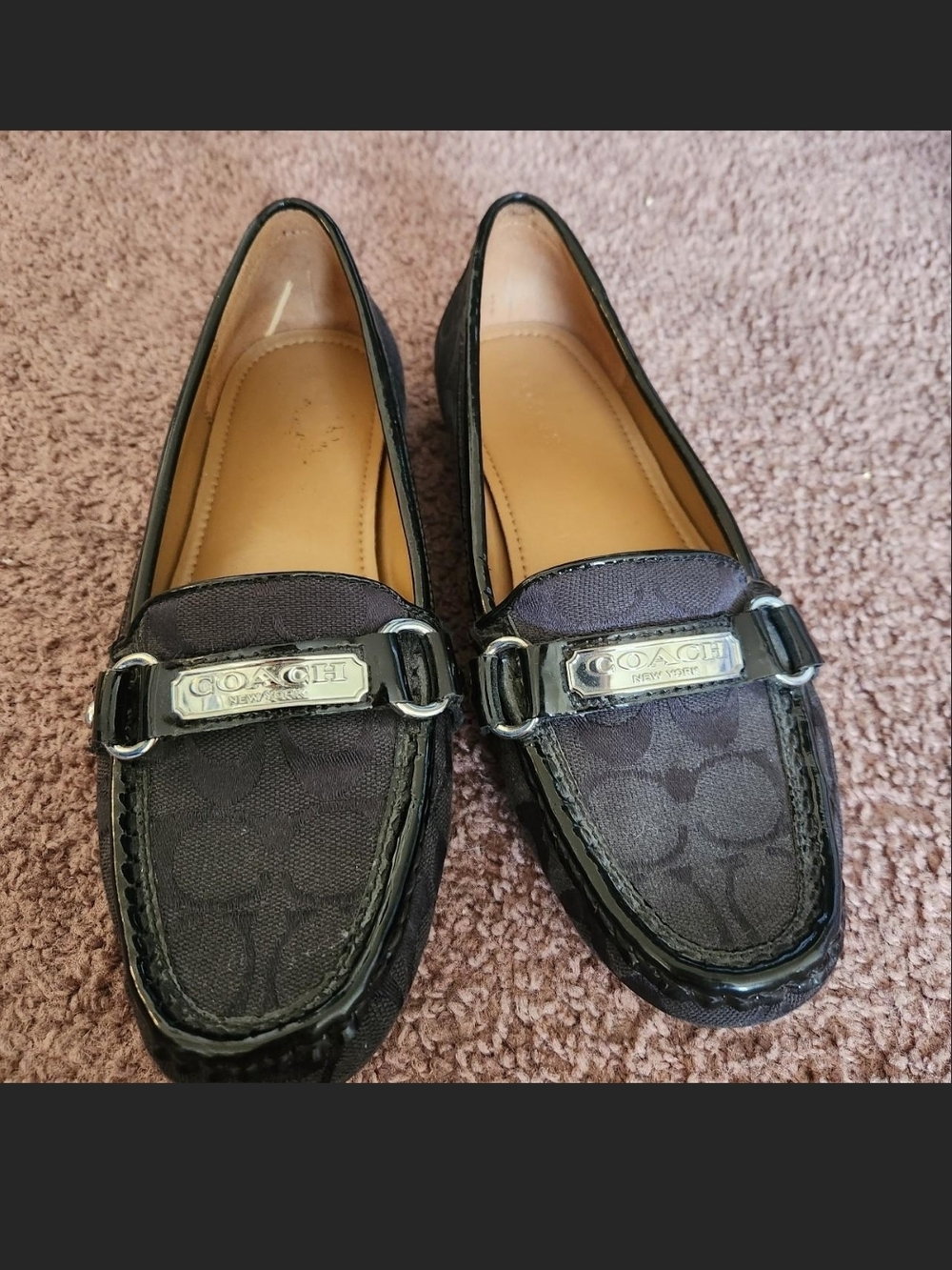 Coach Black Signature Canvas Bit Loafers